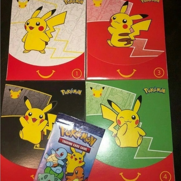 (4) Pokemon 25th Anniversary McDonalds 2021 Promo Card Cards & Toys (TOY 1-4) - Picture 1 of 1